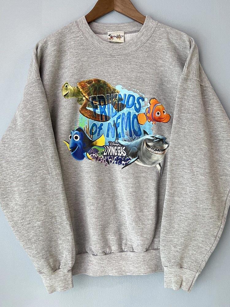 Y2K Walt Disney World Epcot Friends of Nemo Living Seas Graphic Sweatshirt sz L